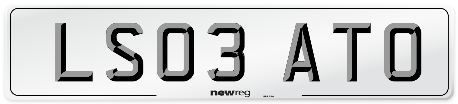LS03 ATO Number Plate from New Reg
